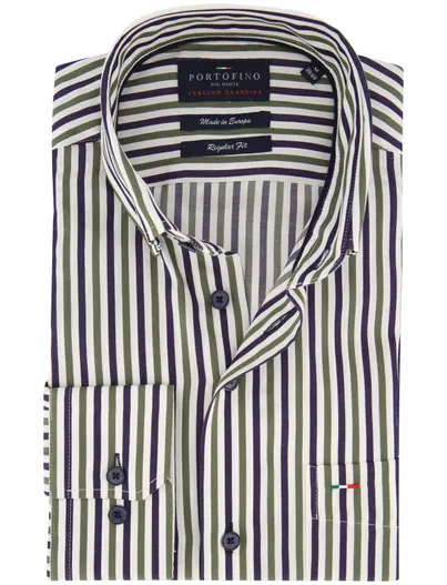 Portofino Overhemd Portofino groen blauw gestreept