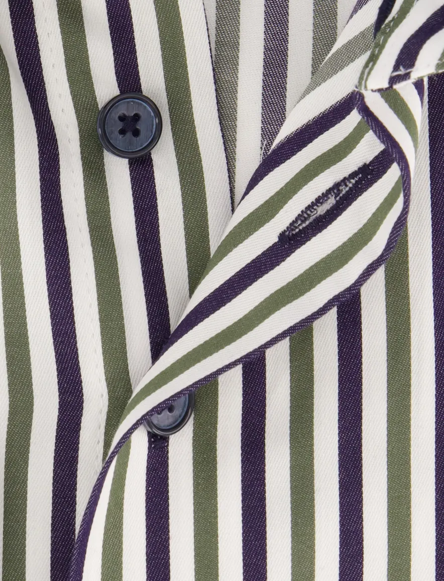 Portofino overhemd groen blauw gestreept