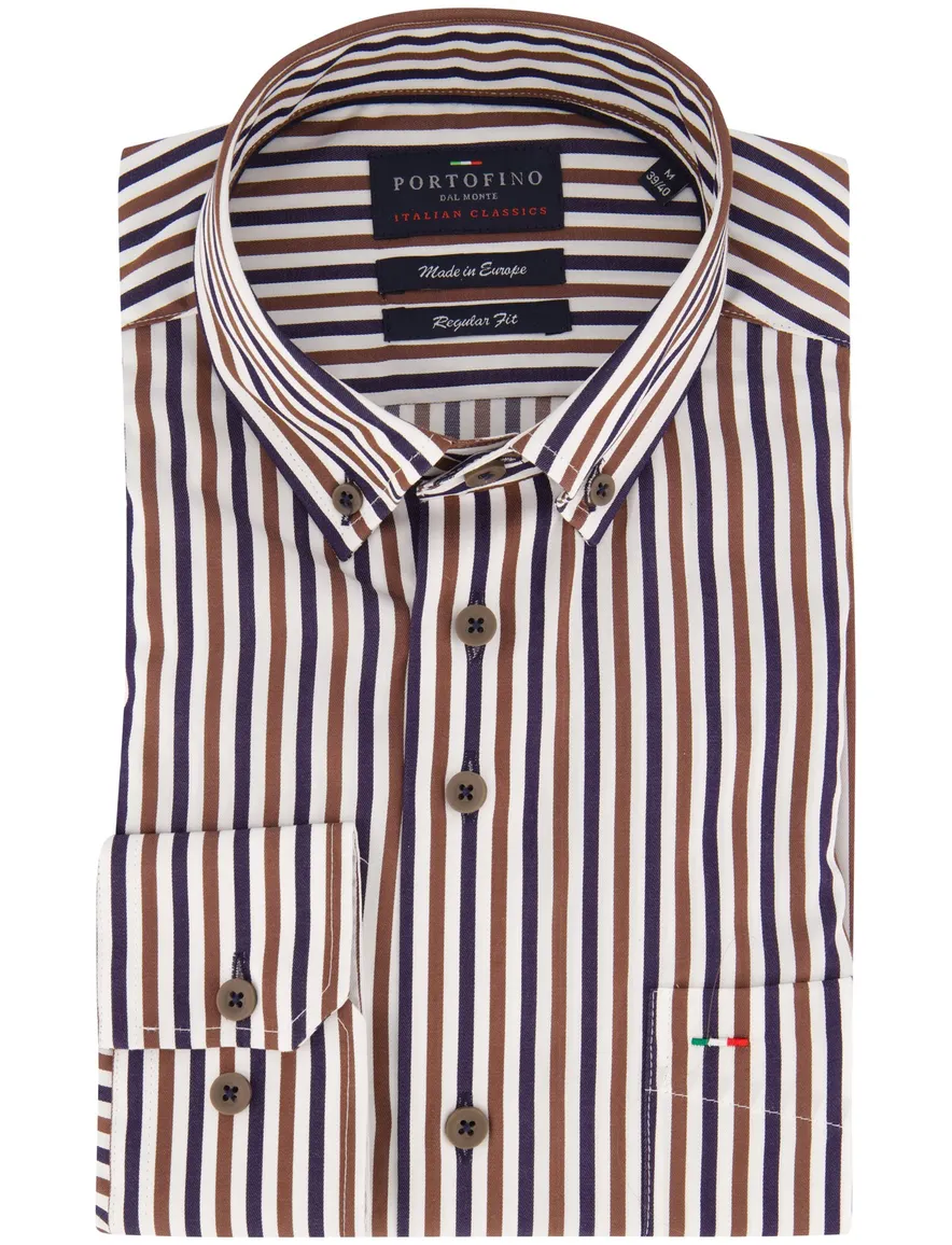 Overhemd Portofino bruin