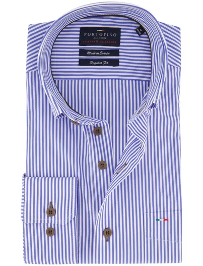 Portofino Portofino overhemd blauw gestreept