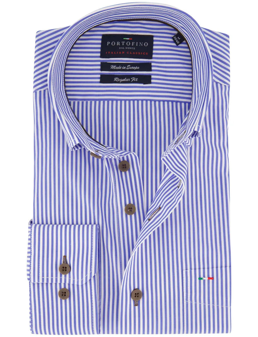 Portofino overhemd blauw gestreept