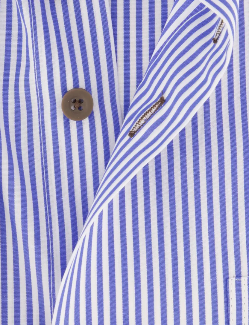 Overhemd Portofino blauw gestreept wijde fit