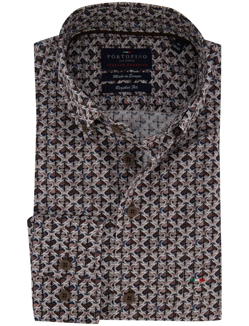 Overhemd Portofino bruin
