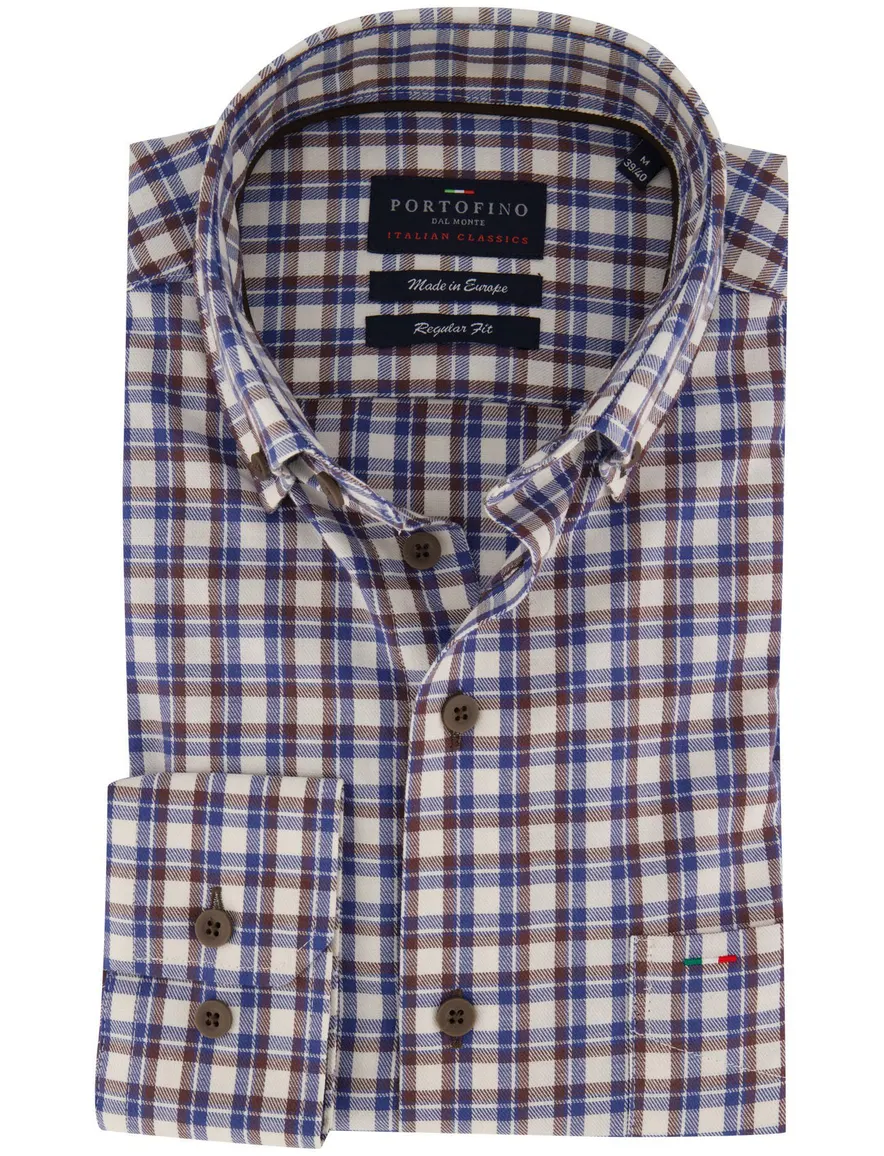 Portofino overhemd beige geprint