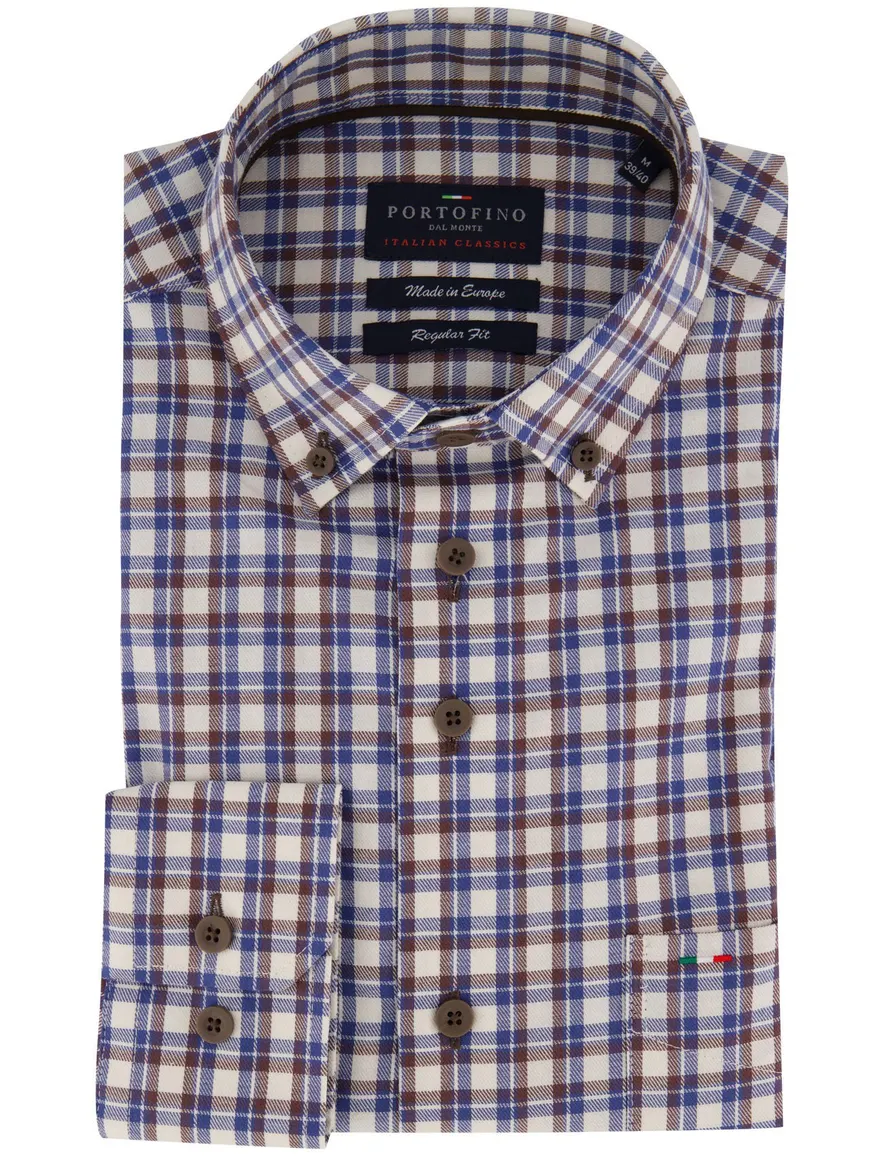 Portofino overhemd beige geprint