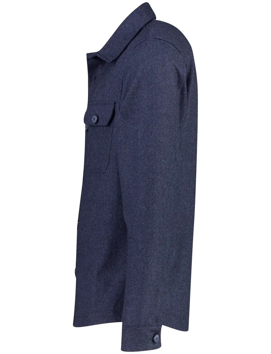 Portofino overshirt donkerblauw met borstzak
