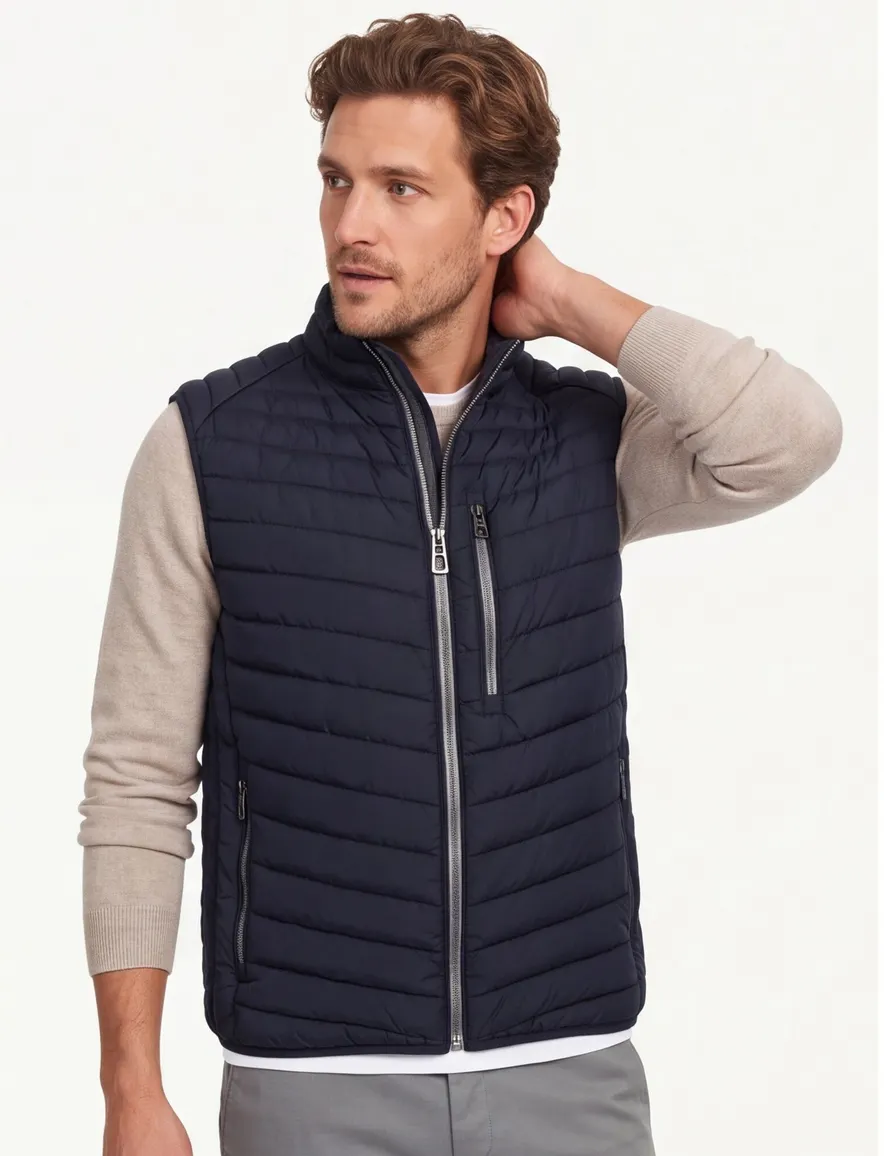 Casa Moda bodywarmer donkerblauw met borstzak