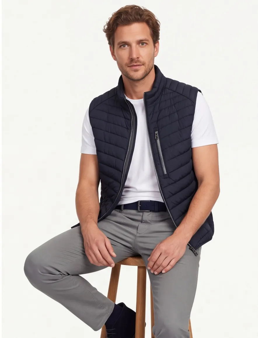 Casa Moda bodywarmer donkerblauw met borstzak