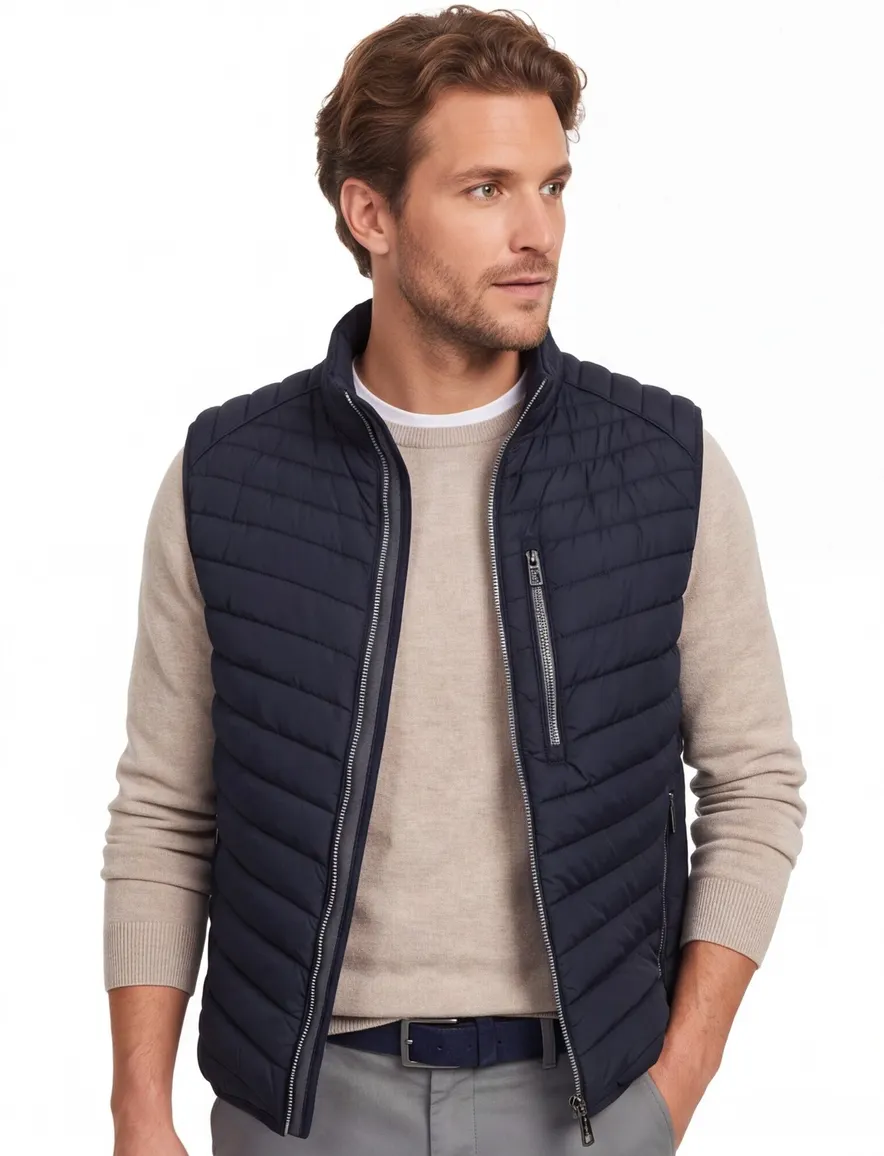 Casa Moda bodywarmer donkerblauw met borstzak