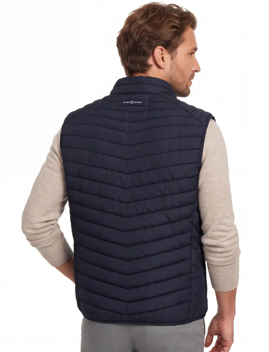 Casa Moda bodywarmer donkerblauw met borstzak