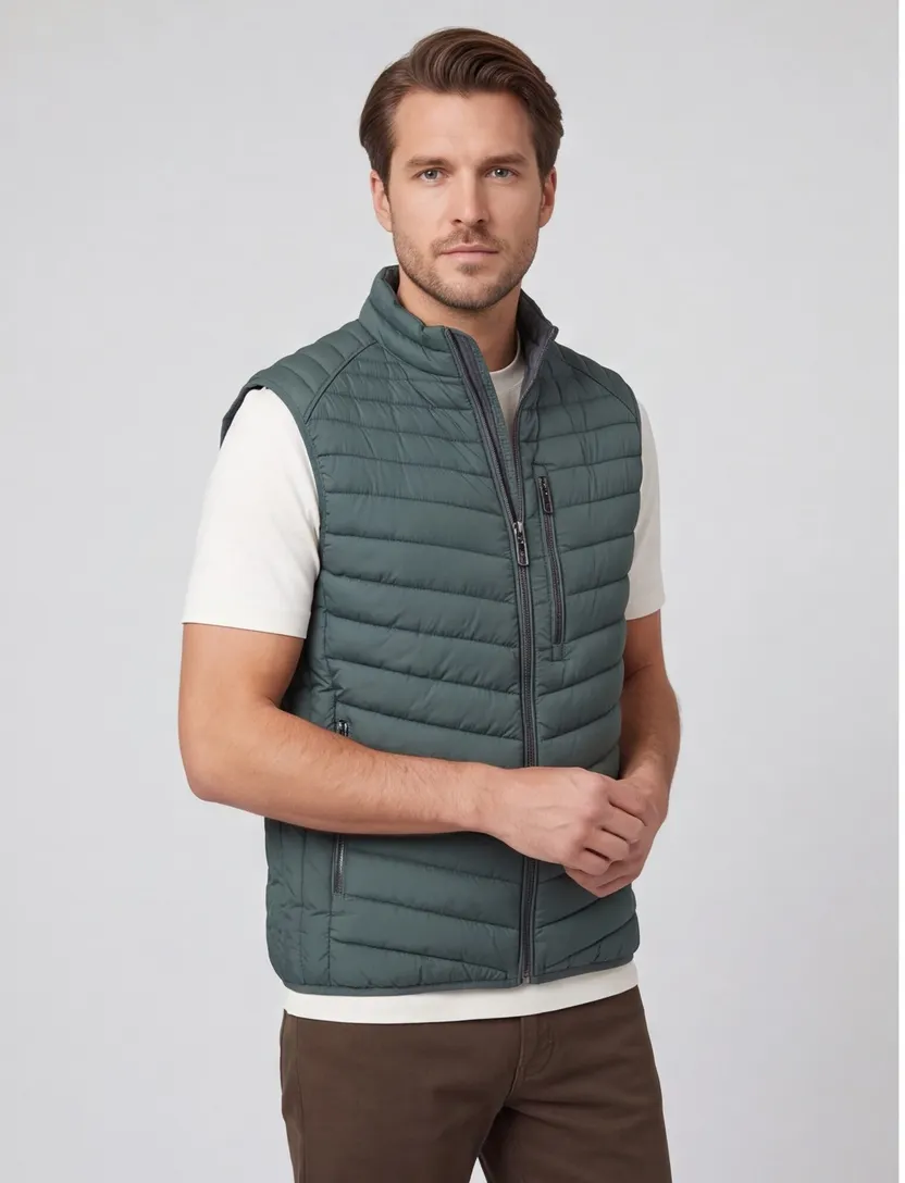 Bodywarmer Casa Moda groen met borstzak