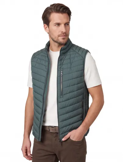Casa Moda Casa Moda bodywarmer groen met borstzak