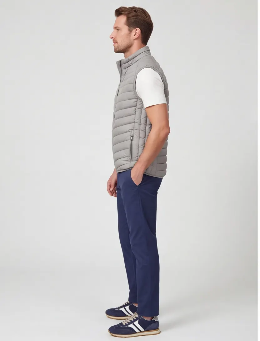 Bodywarmer Casa Moda zilver met borstzak
