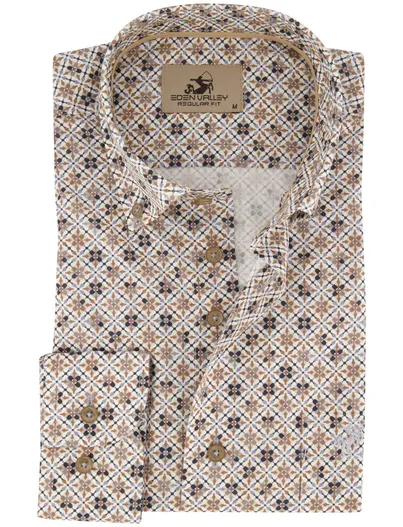 Eden Valley Overhemd Eden Valley beige met print