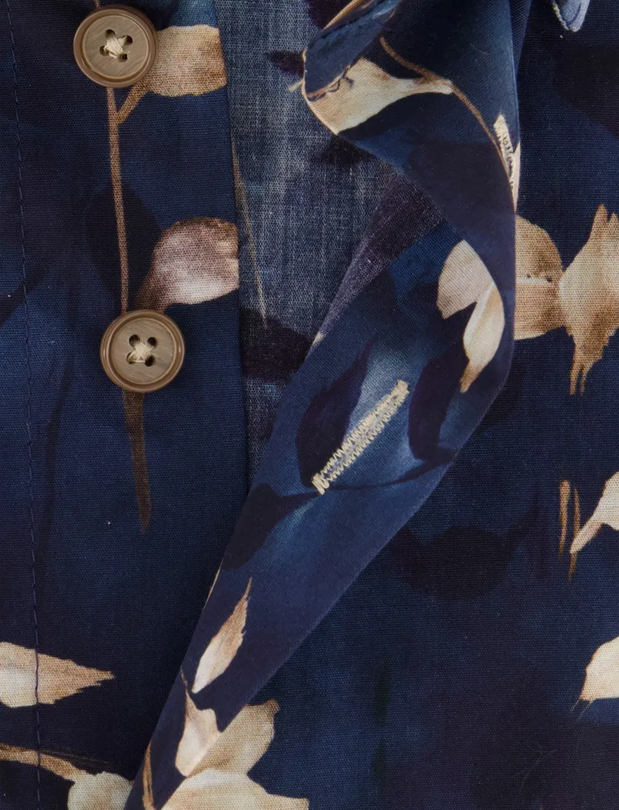 Eden Valley overhemd donkerblauw geprint