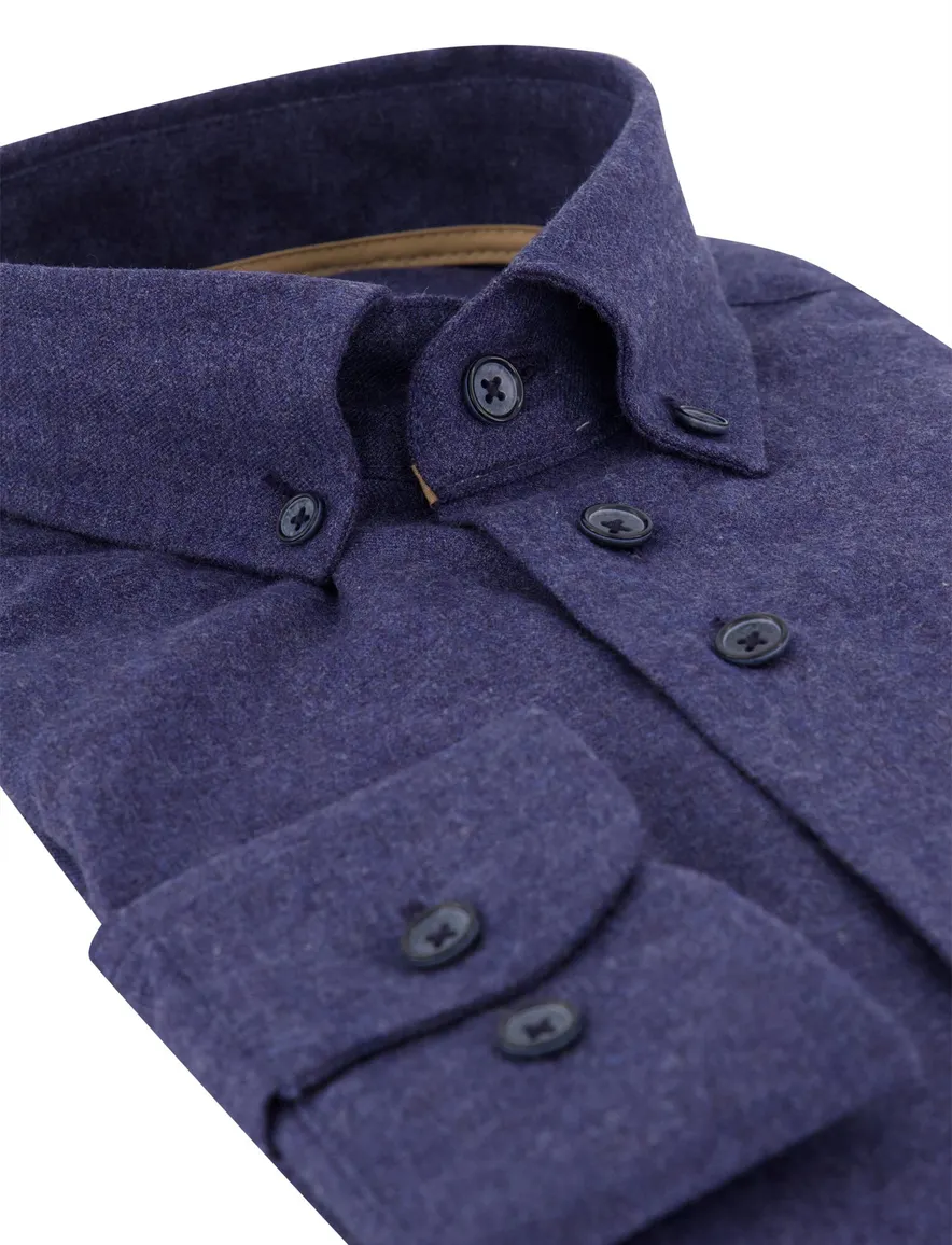 Eden Valley overhemd donkerblauw gemeleerd