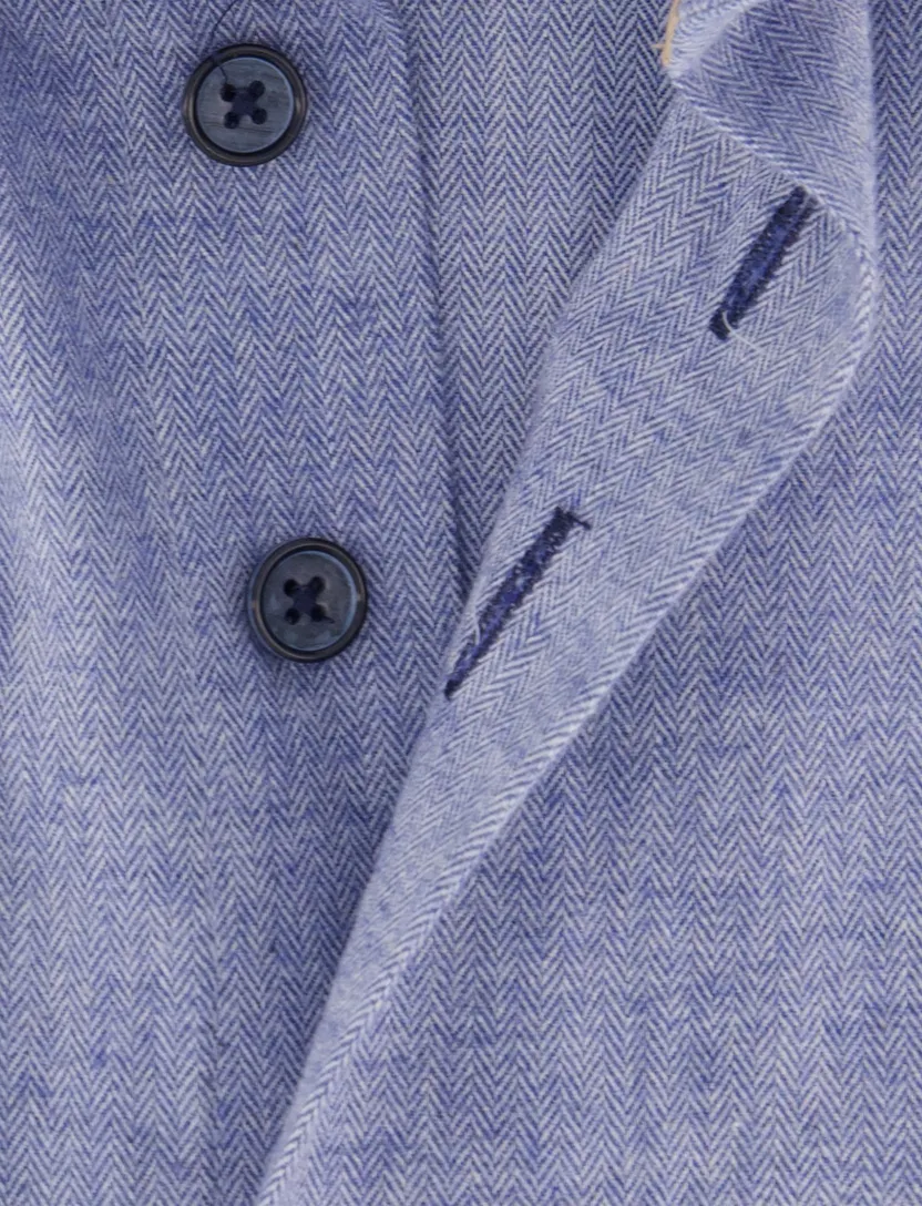 Overhemd Eden Valley blauw katoen wijde fit