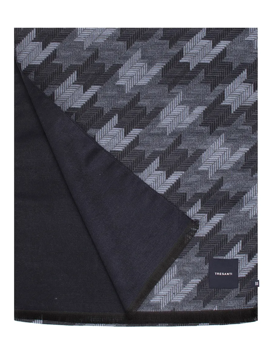 Tresanti geprinte sjaal blauw met motief