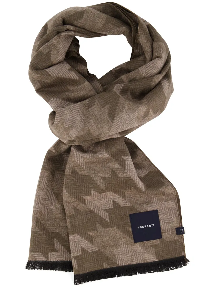 Sjaal Tresanti groen beige patroon