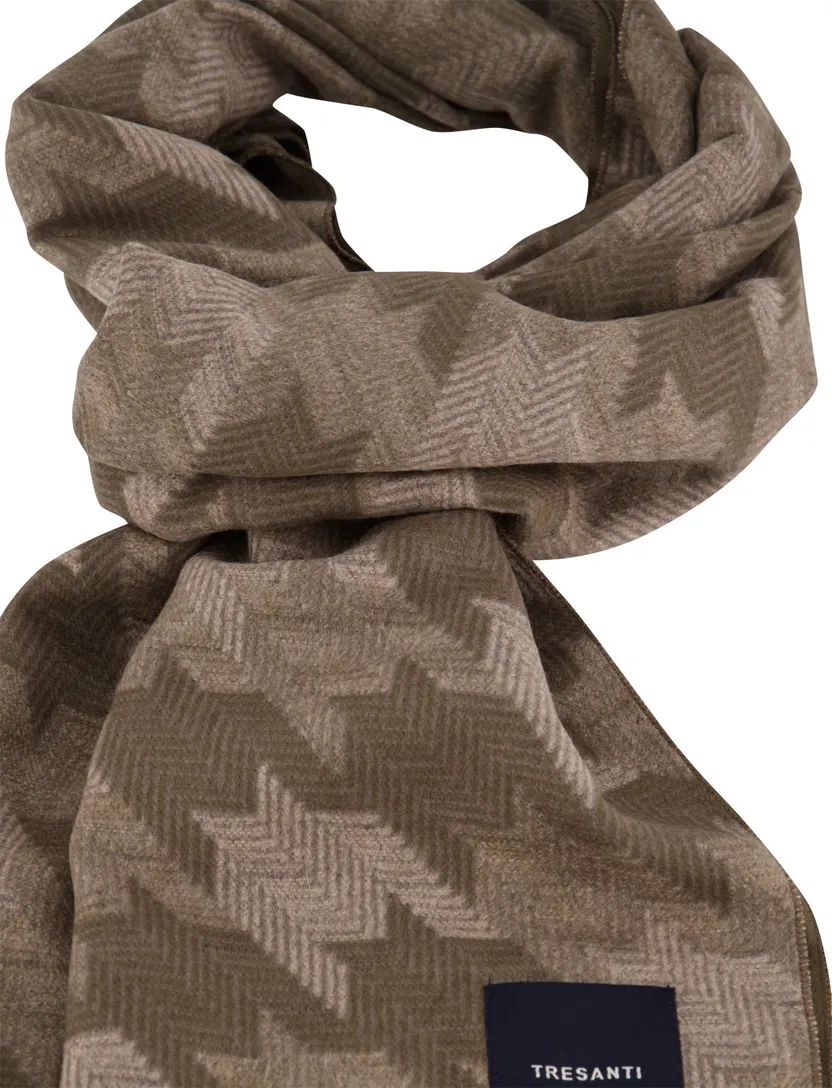 Sjaal Tresanti groen beige patroon