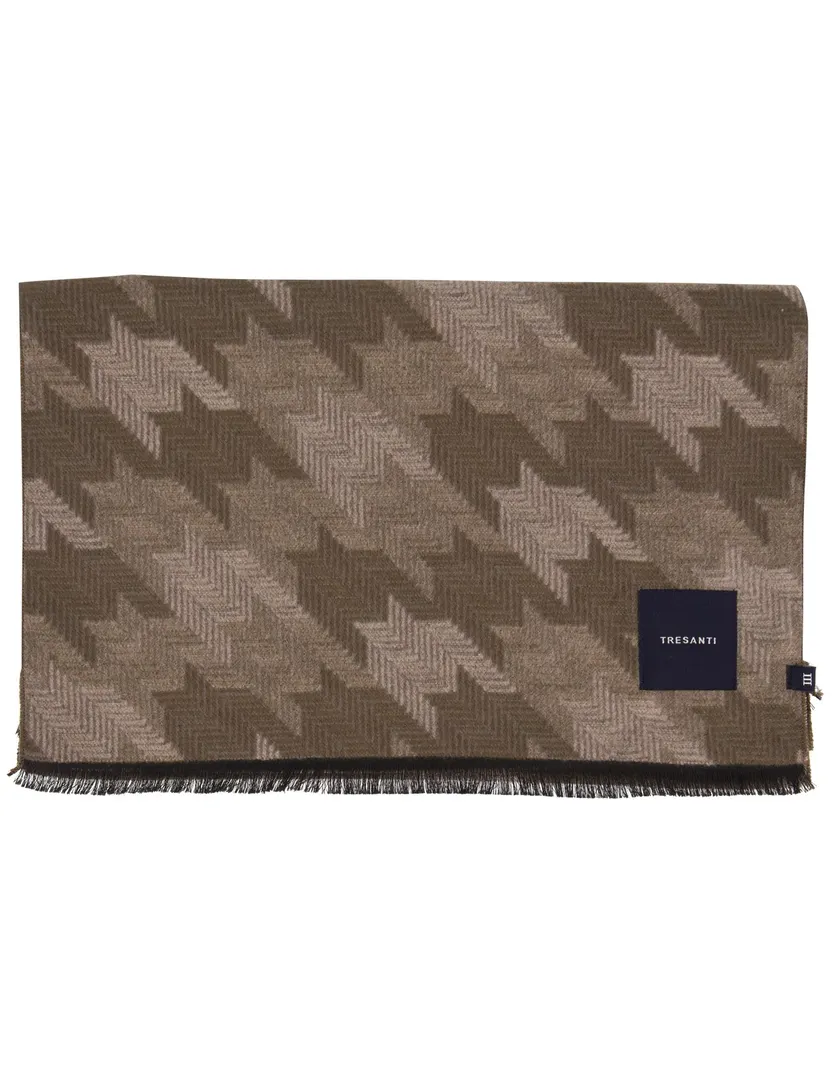 Sjaal Tresanti groen beige patroon