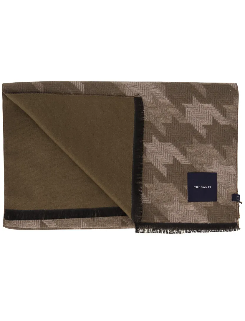 Sjaal Tresanti groen beige patroon