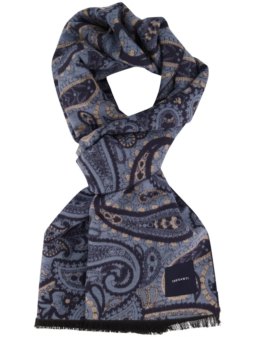 Sjaals Tresanti blauw motief geprint