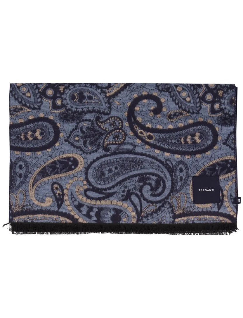 Sjaals Tresanti blauw motief geprint