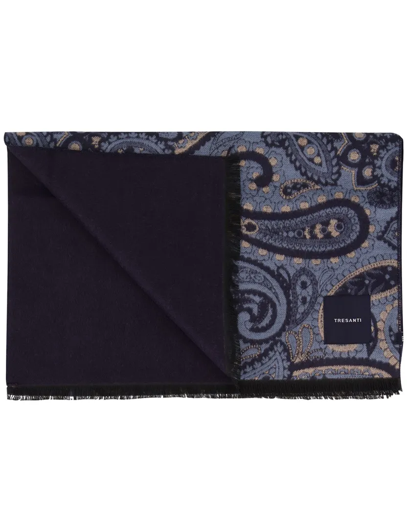 Sjaals Tresanti blauw motief geprint