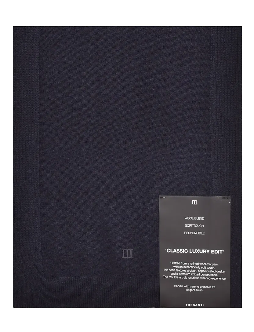 Sjaal Tresanti donkerblauw effen