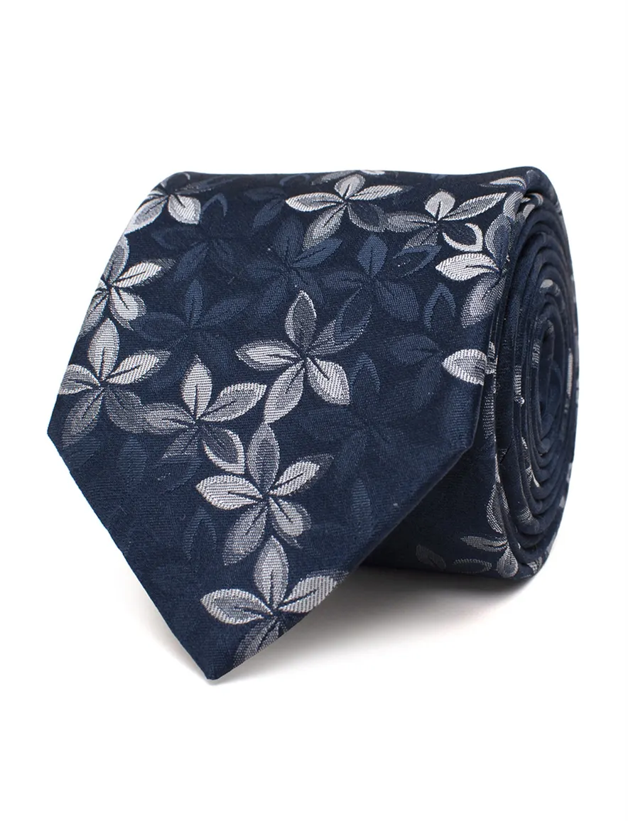 Tresanti stropdas blauw met bloemenprint