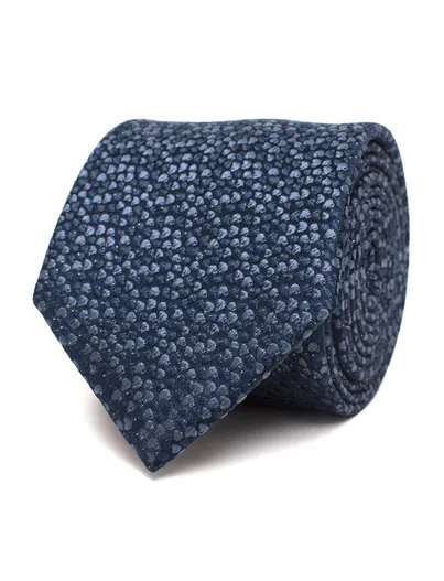 Tresanti Tresanti stropdas donkerblauw gemêleerd stippen motief
