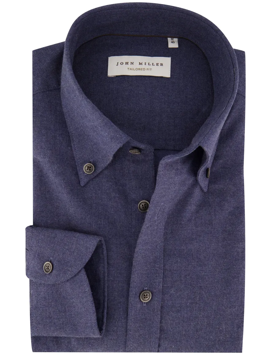 John Miller overhemd blauw gemêleerd