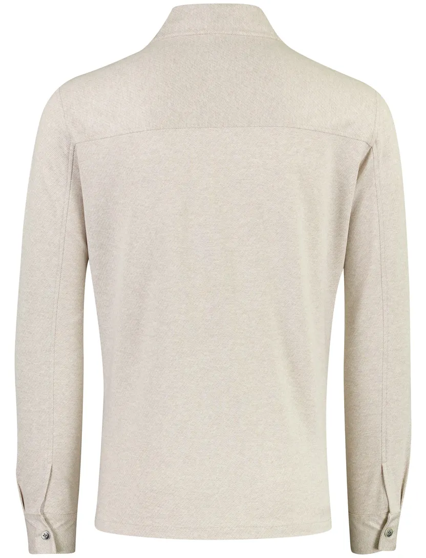 Overshirt Gentiluomo beige gestreept borstzak