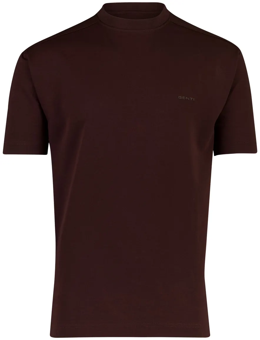 Genti T-shirt V-hals aubergine stretch