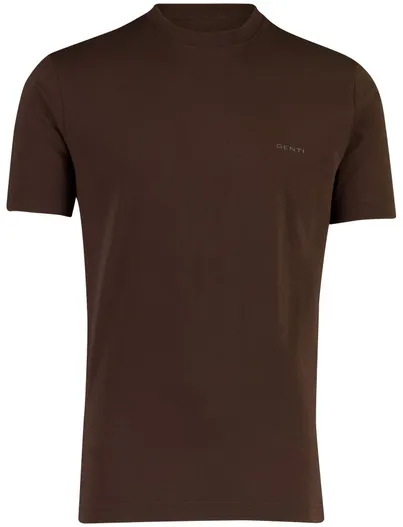 Genti Genti T-shirt v-hals bruin
