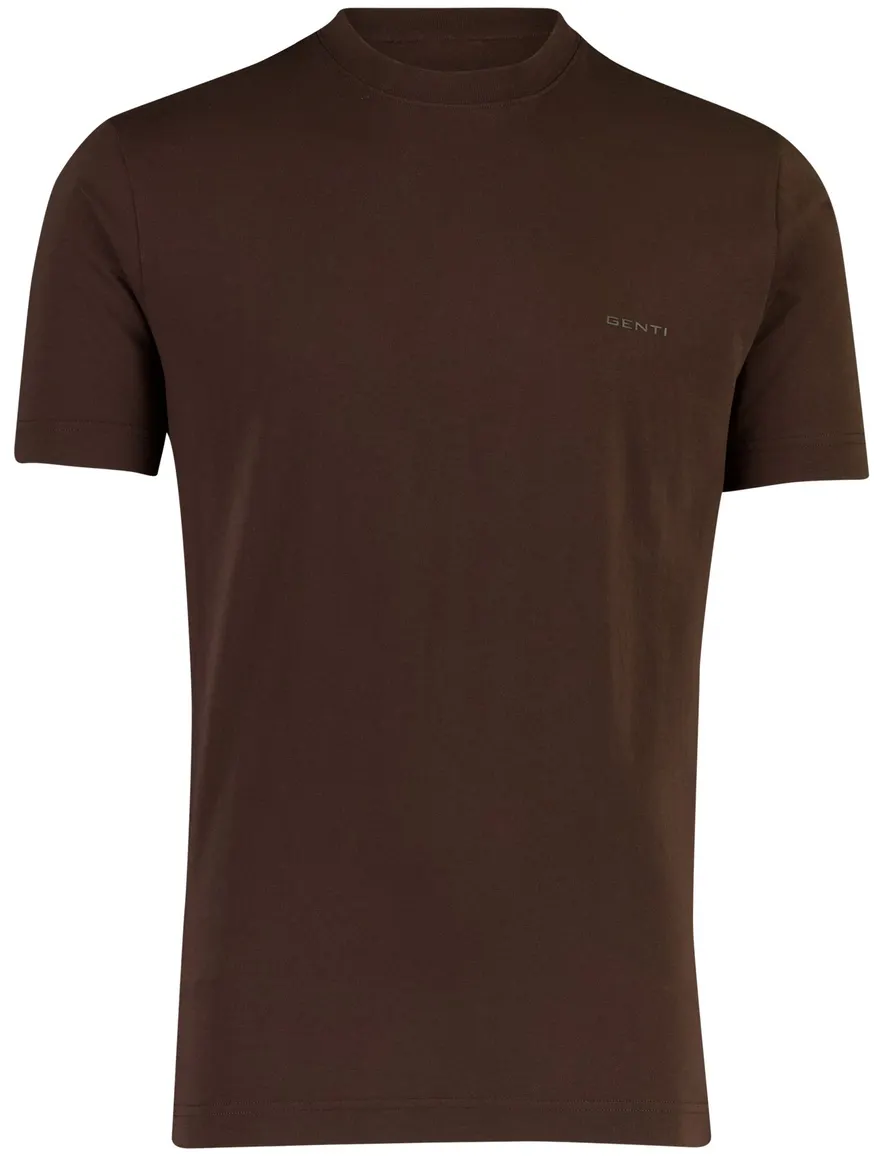 Genti T-shirt v-hals bruin