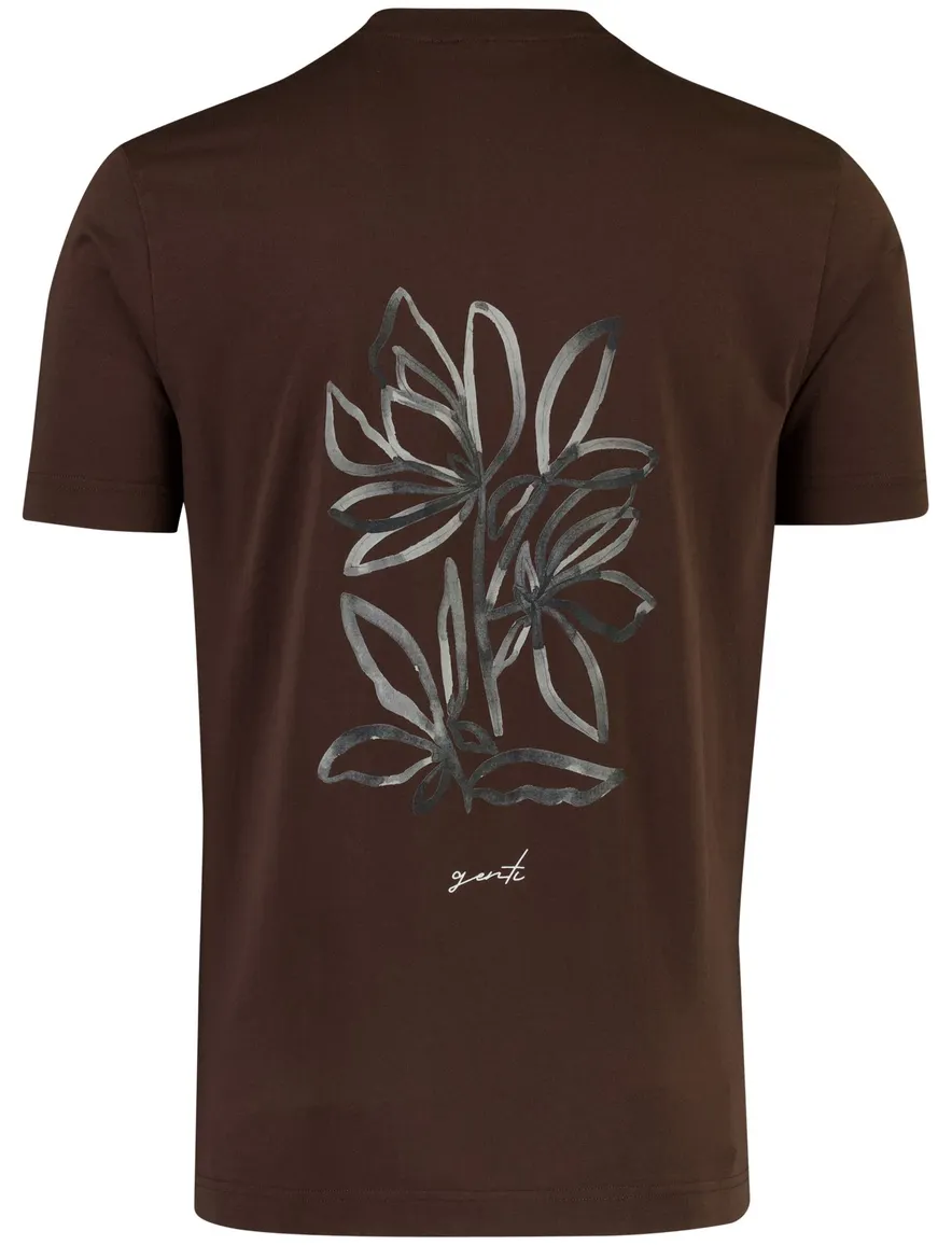 Genti T-shirt v-hals bruin