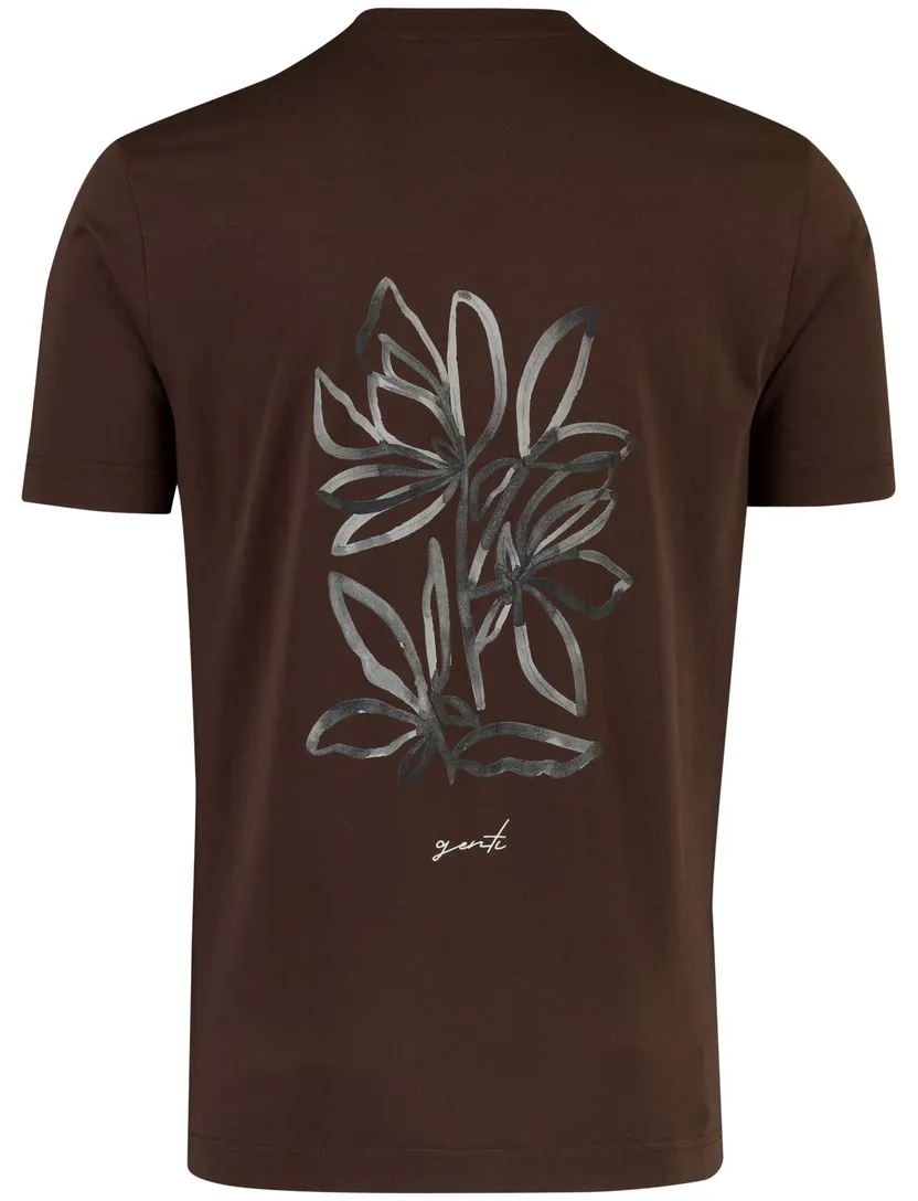 T-shirt Genti bruin v-hals