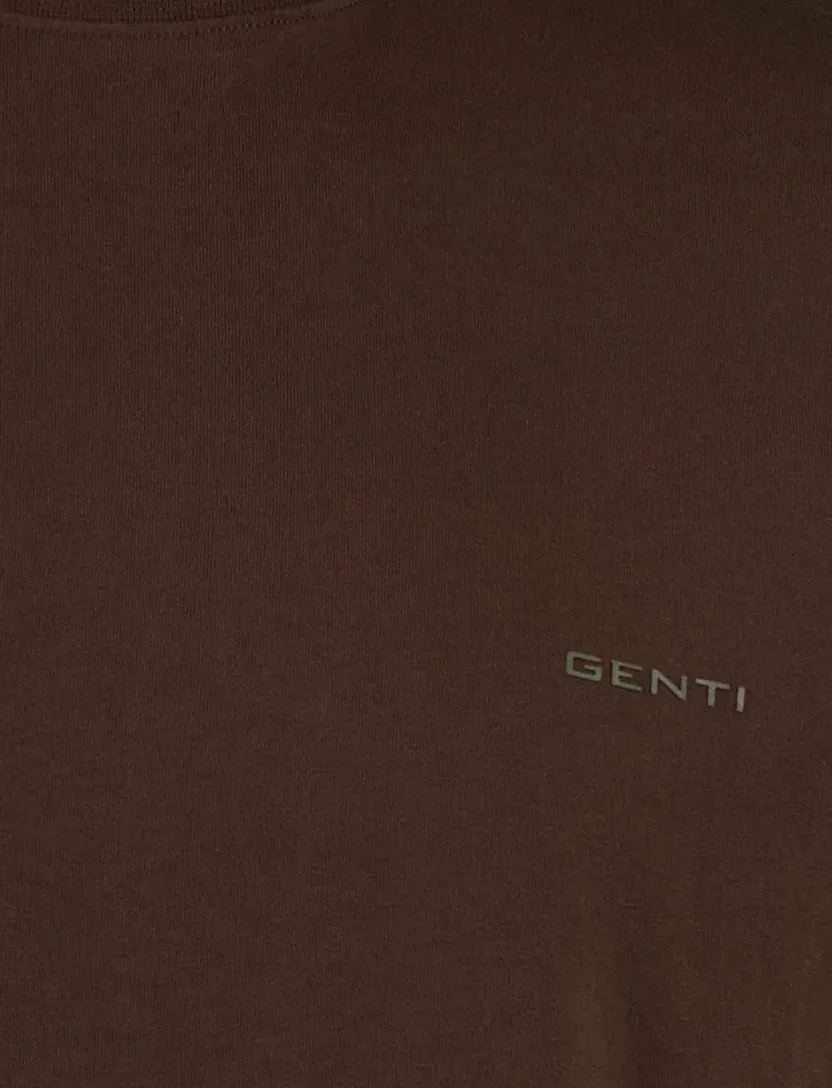 T-shirt Genti bruin v-hals