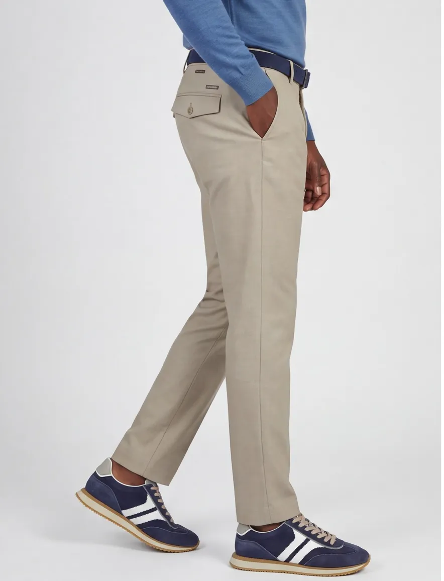 Alberto LOU chino beige gemeleerd regular fit