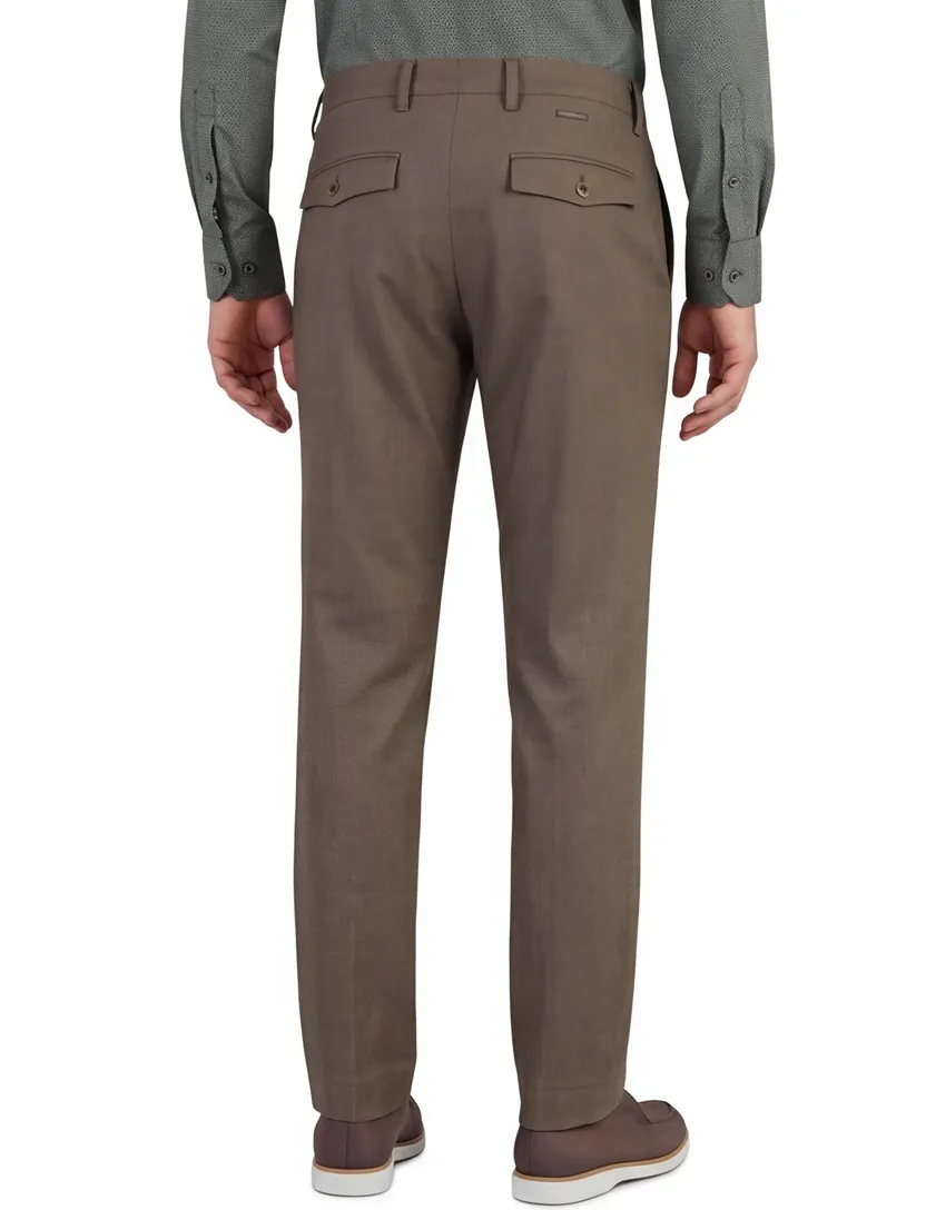 Broek Alberto LOU chino bruin gemeleerd regular fit