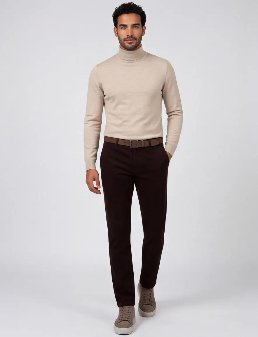 Alberto LOU chino flatfront bruin