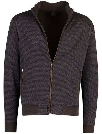 Bugatti Bugatti vest donkerblauw blauw bruin gepint
