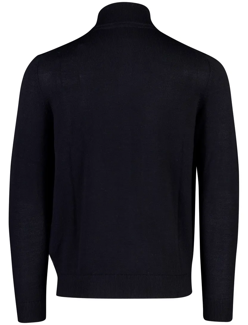 Vest Bugatti donkerblauw wol hoge hals