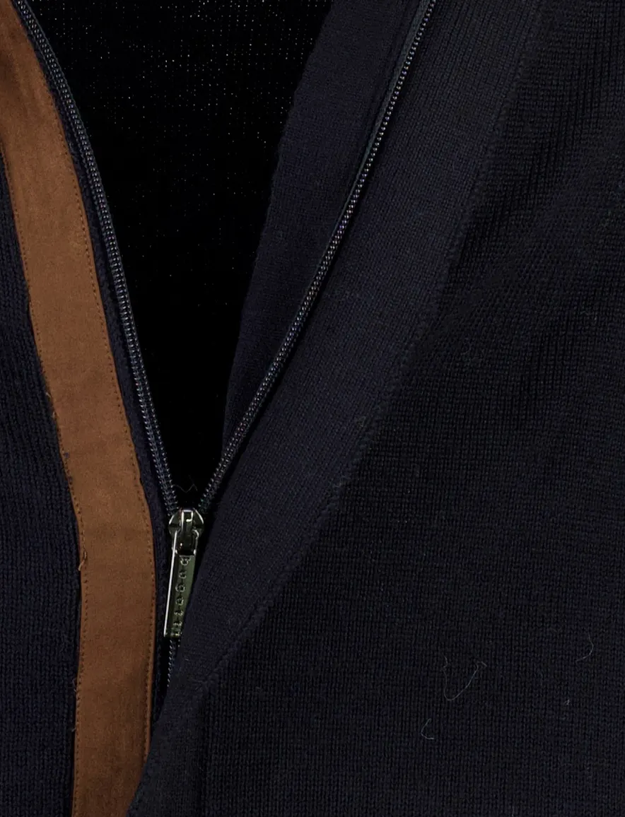 Bugatti vest donkerblauw hoge hals
