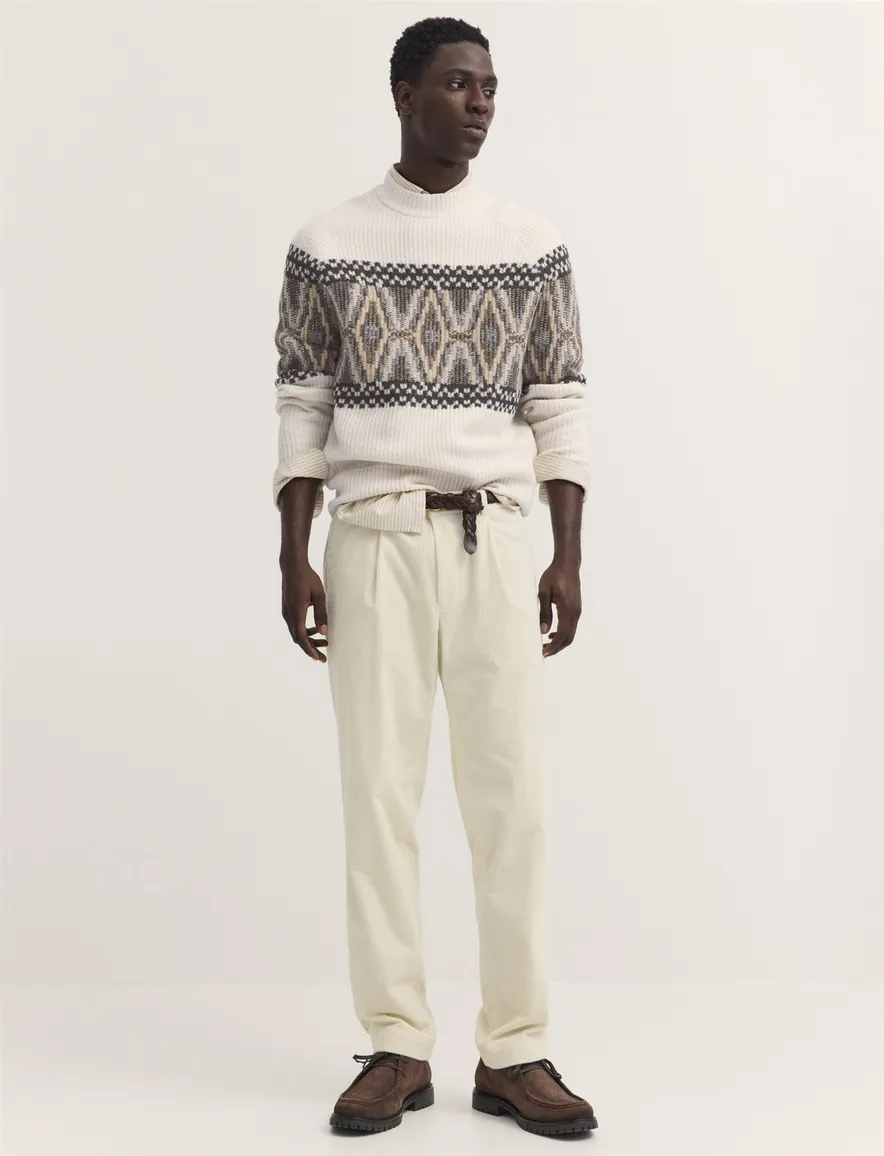 Bugatti turtleneck trui wit geprint
