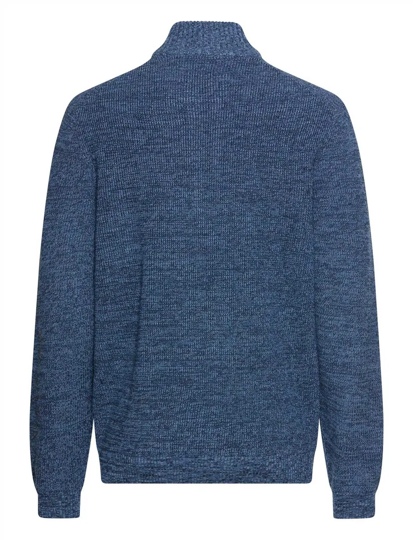 Camel Active half zip trui blauw gemeleerd