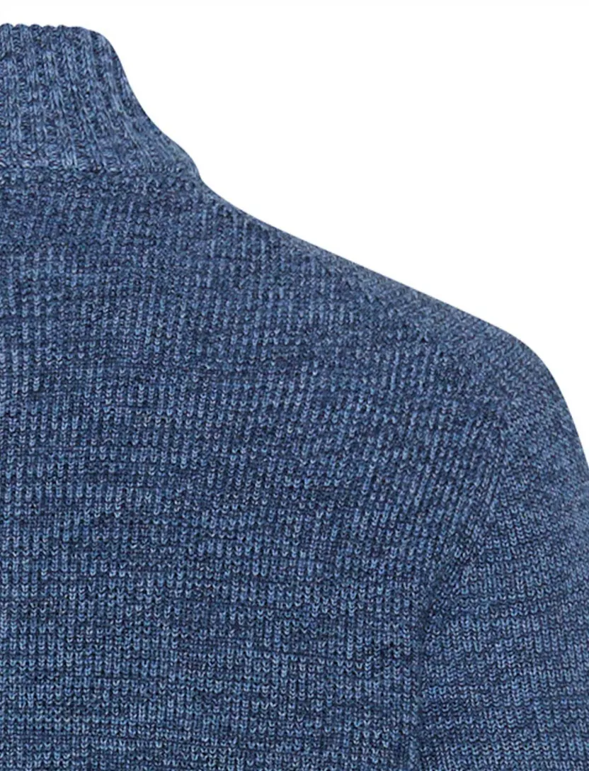 Camel Active half zip trui blauw gemeleerd