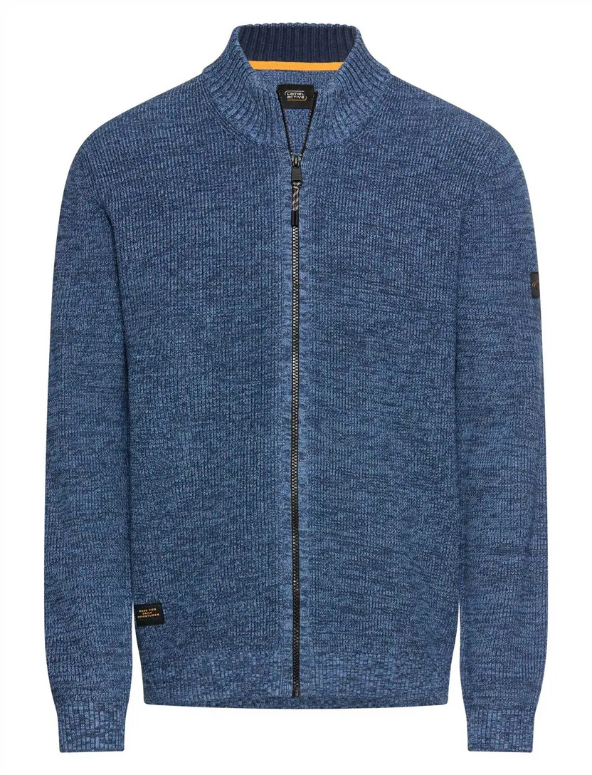 Vest Camel Active blauw gemeleerd wijde fit